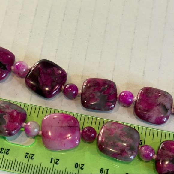 🆕 🌸 Stunning Natural Magenta Jasper Necklace & Earring Set – Handmade 🆕 - Picture 15 of 16